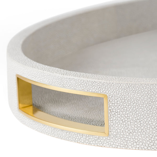 Load image into Gallery viewer, AERIN Modern Shagreen Cocktail Tray - Dove
