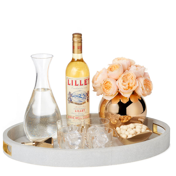 Load image into Gallery viewer, AERIN Modern Shagreen Cocktail Tray - Dove
