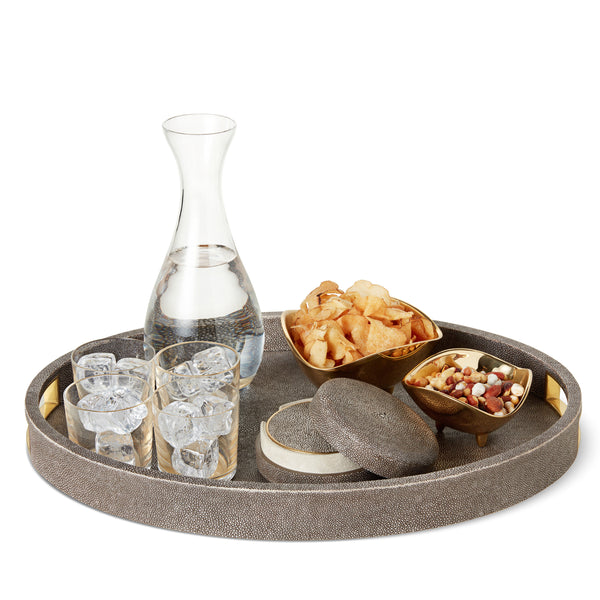 Load image into Gallery viewer, AERIN Modern Shagreen Cocktail Tray - Chocolate
