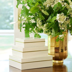 AERIN Piero Small Lacquer Box, Cream