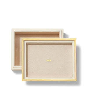 AERIN Piero Medium Lacquer Box, Cream