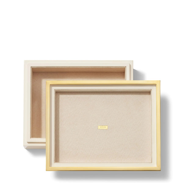 Load image into Gallery viewer, AERIN Piero Medium Lacquer Box, Cream
