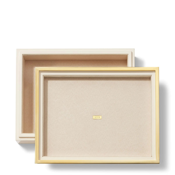 Load image into Gallery viewer, AERIN Piero Large Lacquer Box, Cream

