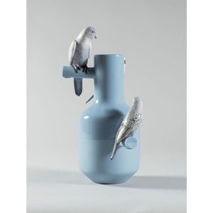 Lladro Parrot Parade Vase - Blue