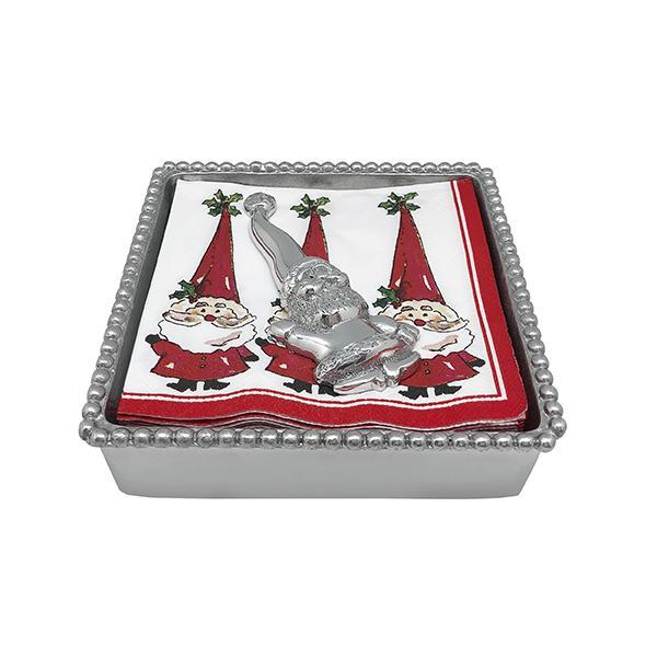 Mariposa Jolly Santa Beaded Napkin Box