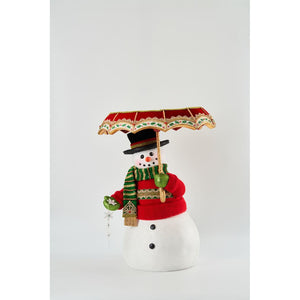 Katherine's Collection All The Trimmings Snowman With Serving Tray Umbrella