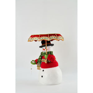 Katherine's Collection All The Trimmings Snowman With Serving Tray Umbrella