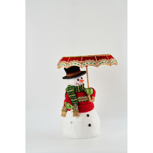 Load image into Gallery viewer, Katherine&#39;s Collection All The Trimmings Snowman With Serving Tray Umbrella
