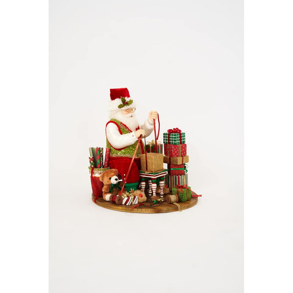Load image into Gallery viewer, Katherine&#39;s Collection Santa Wrapping Presents Scene
