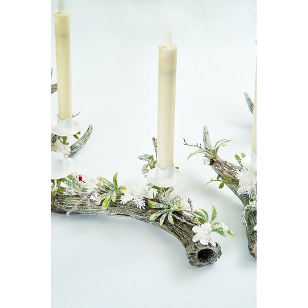 Load image into Gallery viewer, Katherine&#39;s Collection Mistletoe Magic Antler Candleholder Set of 2
