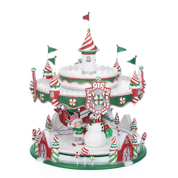 Load image into Gallery viewer, Katherine&#39;s Collection Peppermint Palace Carousel Cupcake Server
