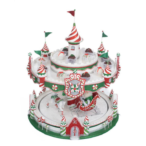 Load image into Gallery viewer, Katherine&#39;s Collection Peppermint Palace Carousel Cupcake Server
