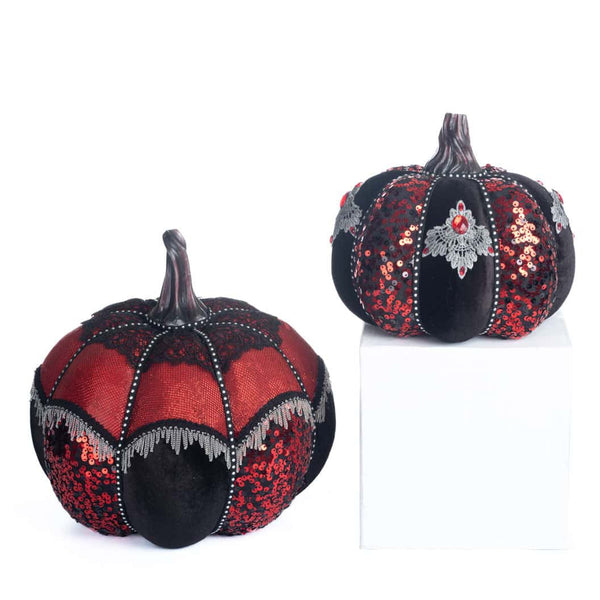 Load image into Gallery viewer, Katherine&#39;s Collection Eternal Devotion Pumpkins Set of 2
