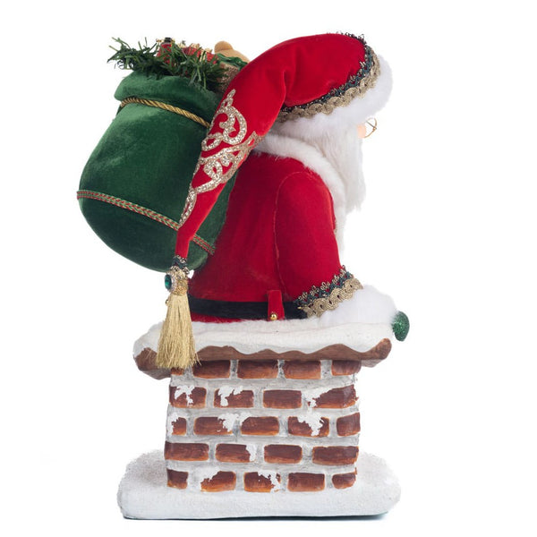 Load image into Gallery viewer, Katherine&#39;s Collection Santa Climbing Chimney Tree Topper
