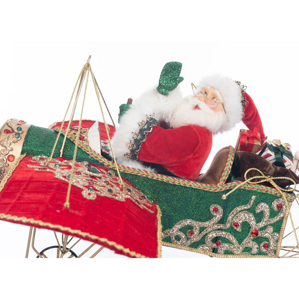 Load image into Gallery viewer, Katherine&#39;s Collection Christmas in the City Santa in Plane

