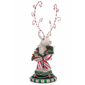 Katherine's Collection Peppermint Palace Deer Head with Wreath