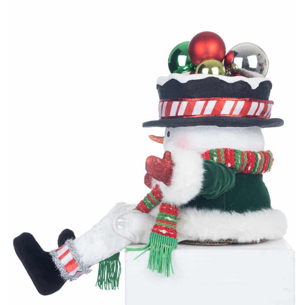 Load image into Gallery viewer, Katherine&#39;s Collection Peppermint Palace Snowman Candy Container Lanky Leg
