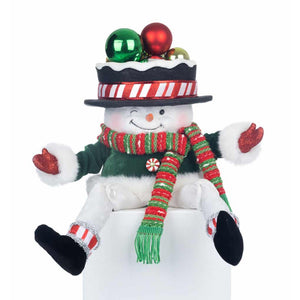 Katherine's Collection Peppermint Palace Snowman Candy Container Lanky Leg
