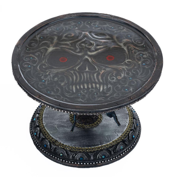 Load image into Gallery viewer, Katherine's Collection Seers and Takers Skull Cake Plate
