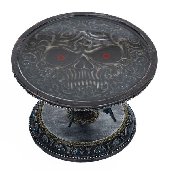 Load image into Gallery viewer, Katherine&#39;s Collection Seers and Takers Skull Cake Plate
