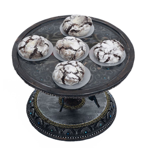 Load image into Gallery viewer, Katherine&#39;s Collection Seers and Takers Skull Cake Plate
