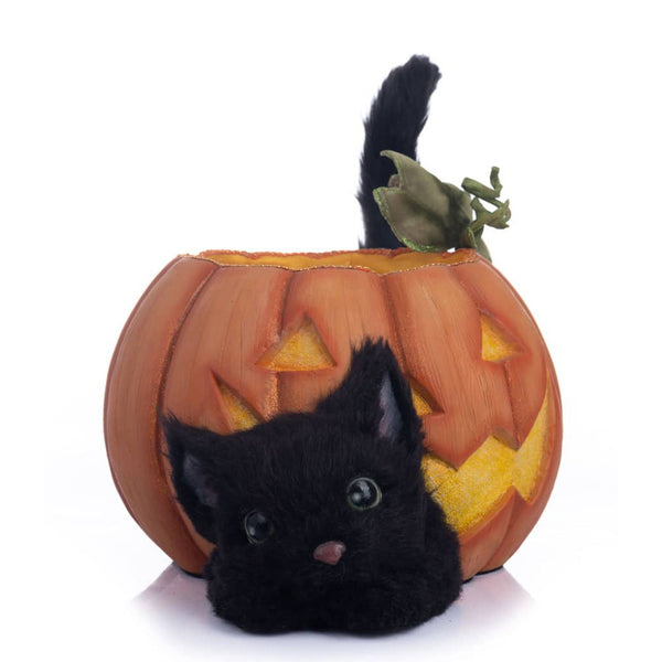 Load image into Gallery viewer, Katherine&#39;s Collection Halloween Hollow Cat in the Candy Bowl
