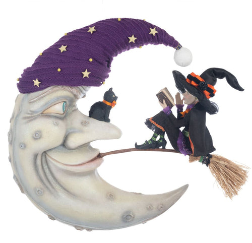 Katherine's Collection Halloween Hollow Witch on Broom Wall Piece