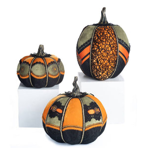 Katherine's Collection Halloween Hollow Fabric Pumpkins Set of 3