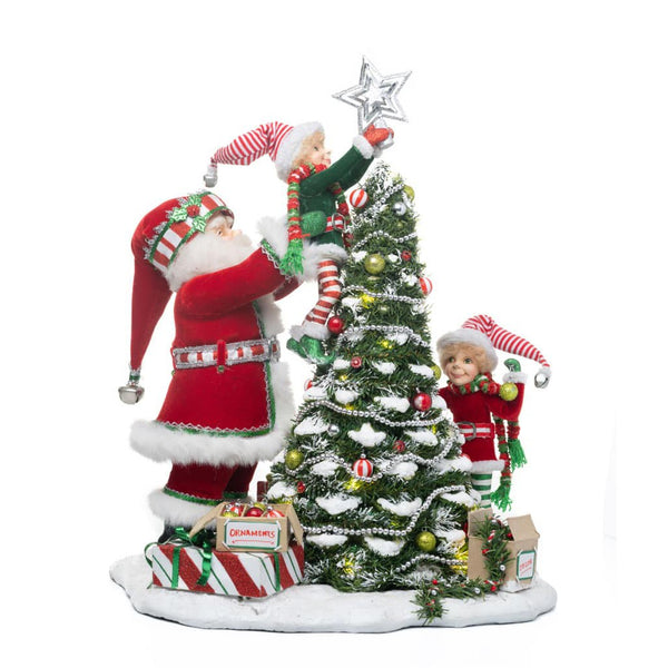 Load image into Gallery viewer, Katherine&#39;s Collection Peppermint Palace Elves Decorating Tree
