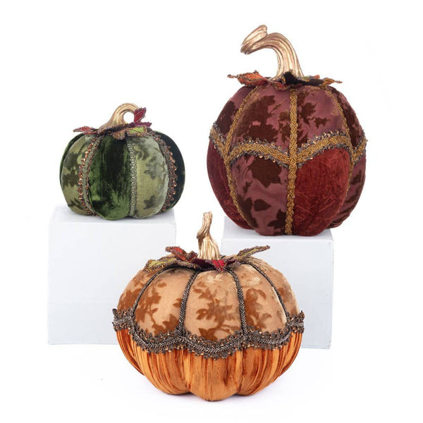 Load image into Gallery viewer, Katherine&#39;s Collection Harvest Forage Pumpkins Set of 3
