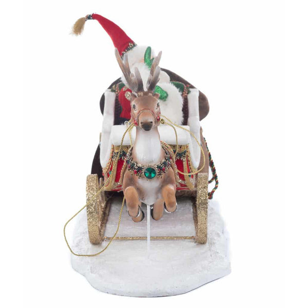 Load image into Gallery viewer, Katherine&#39;s Collection Christmas in the City Santa with Elf Catching a Ride
