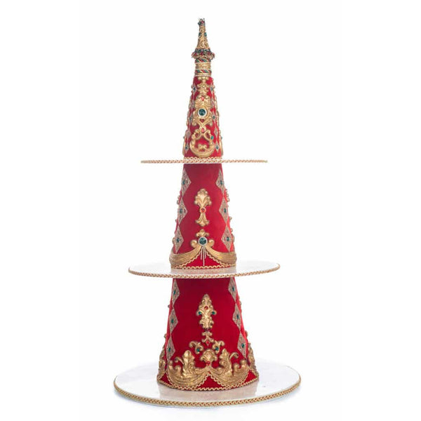 Load image into Gallery viewer, Katherine&#39;s Collection Christmas in the City Tree Tiered Tray Server
