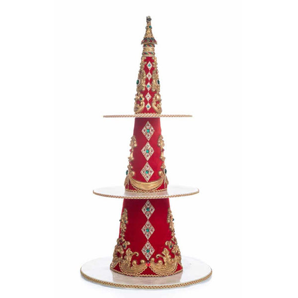 Load image into Gallery viewer, Katherine&#39;s Collection Christmas in the City Tree Tiered Tray Server

