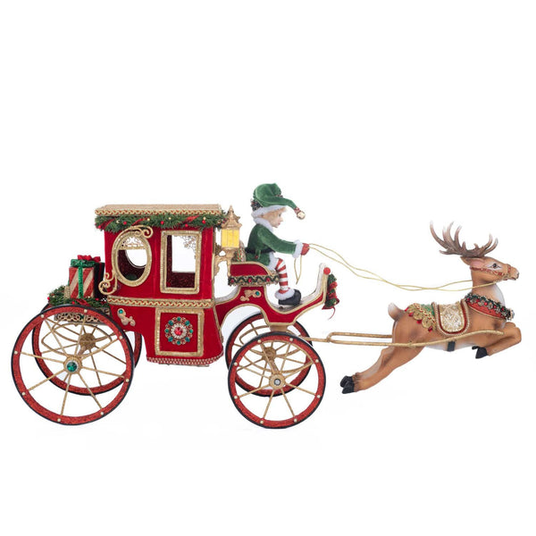 Load image into Gallery viewer, Katherine&#39;s Collection Christmas in the City Hansom Cab with Elf Driver

