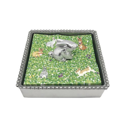 Mariposa Bunny Beaded Napkin Box