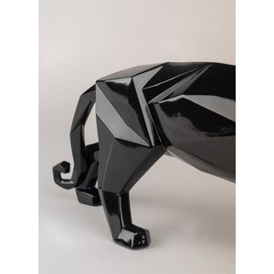 Lladro Panther Figurine - Glazed Black