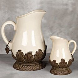 GG Collection 126 Ounce Pitcher w/Metal Base-Cream - Collection