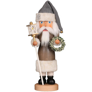 Christian Ulbricht Nutcracker - Grey Santa With Wreath - 15.5"H