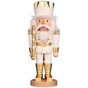 Christian Ulbricht Nutcracker - White and Gold King - 16.5"H