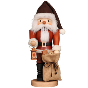 Christian Ulbricht Nutcracker - Natural Santa With Lantern and Gift Bag - 16.25"H