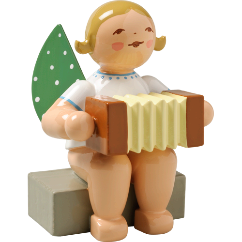 Wendt & Kuhn Angel with Bandoneon, Sitting Figurine