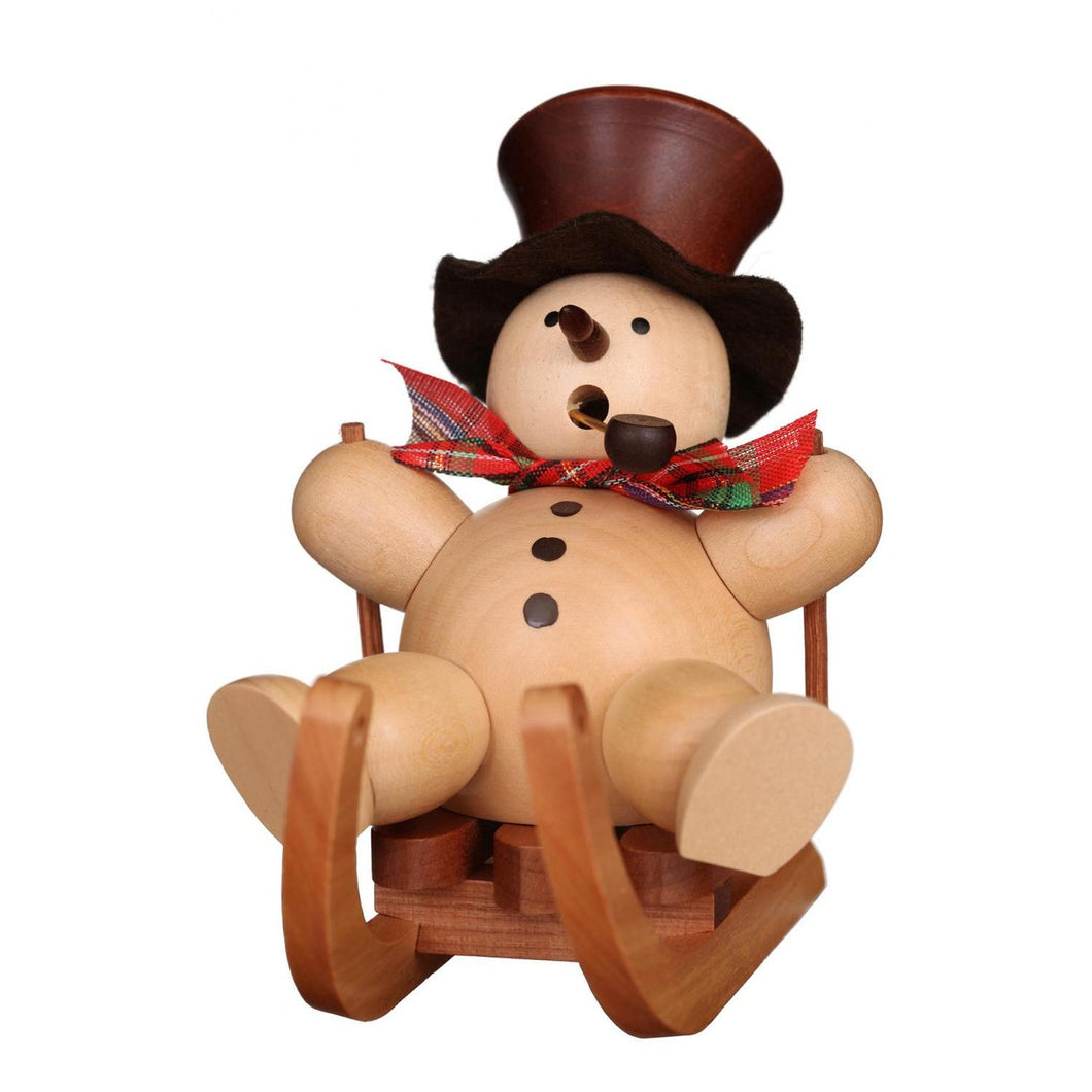 Christian Ulbricht Incense Burner - Smoker - Snowman with Sled (Natural)