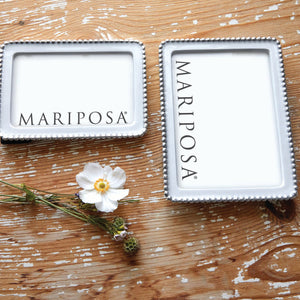Mariposa Beaded White 5x7 Frame