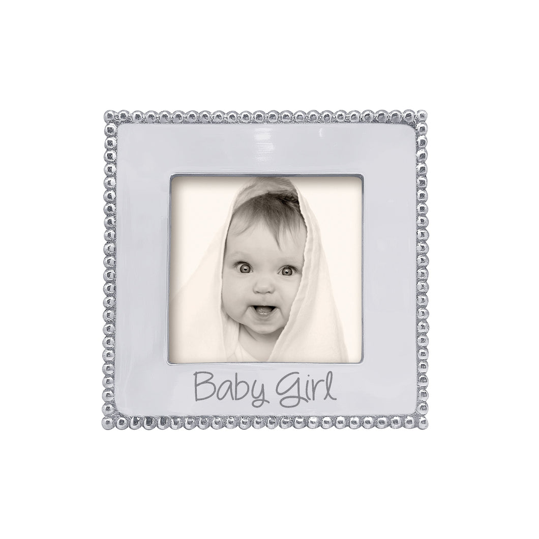 Mariposa BABY GIRL Beaded 4x4 Frame