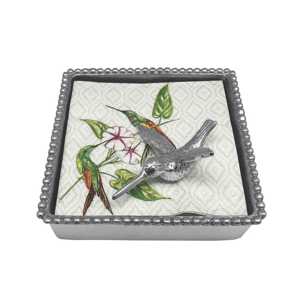 Mariposa Hummingbird Beaded Napkin Box