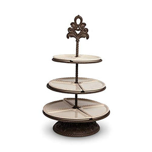 GG Collection 3-Tiered Server and Metal Base Tiered Stand