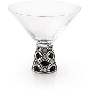 Royal Selangor Diamond Pattern Martini Glass with Wood Stem