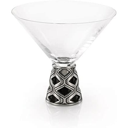 Load image into Gallery viewer, Royal Selangor Diamond Pattern Martini Glass with Wood Stem

