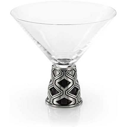 Load image into Gallery viewer, Royal Selangor Diamond Pattern Martini Glass with Wood Stem
