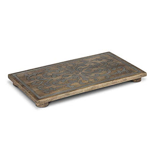 GG Collection 18-Inch Wood and Metal Inlay Heritage Collection Rectangular Trivet